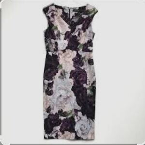 nwot Ivanka Trump Women's Floral-Print Knit Sheath Dress Sz 14